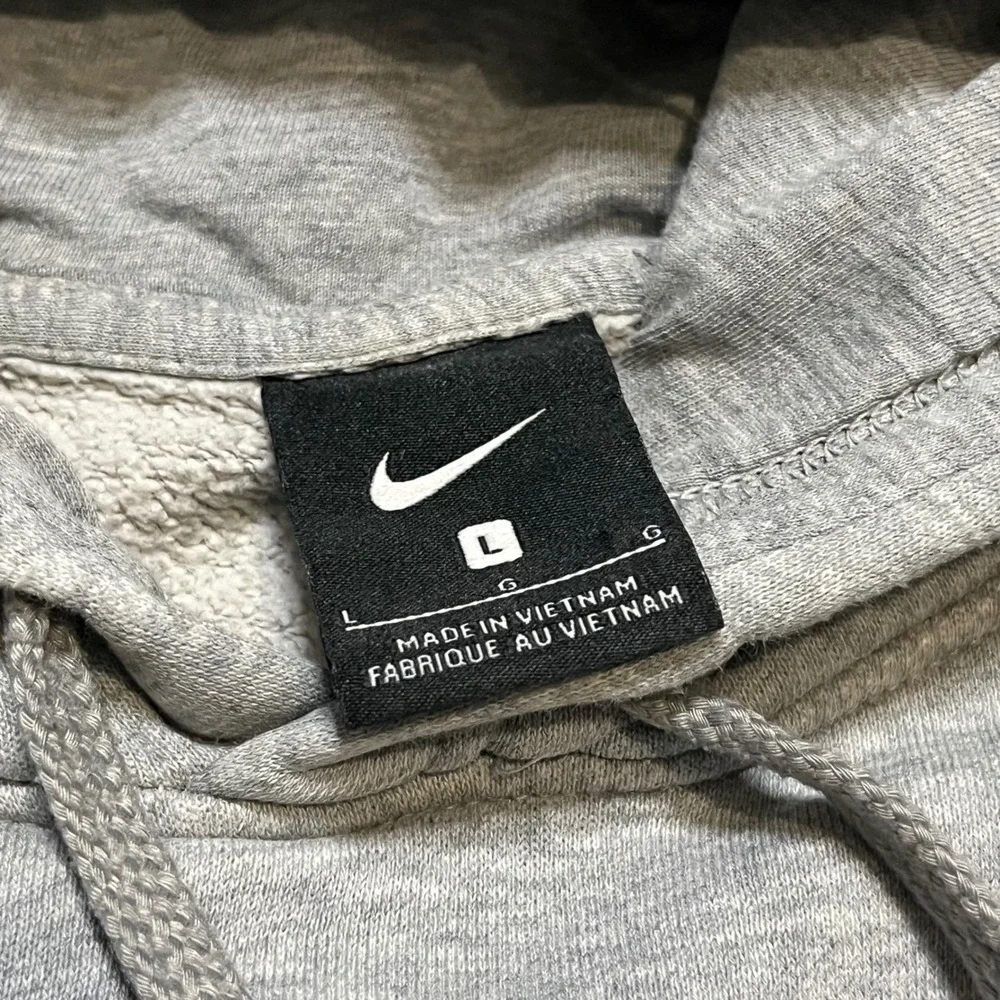 Y2K‎ Nike Grey Pullover Hoodie Long Sleeve Athletic Size L White Swoosh
